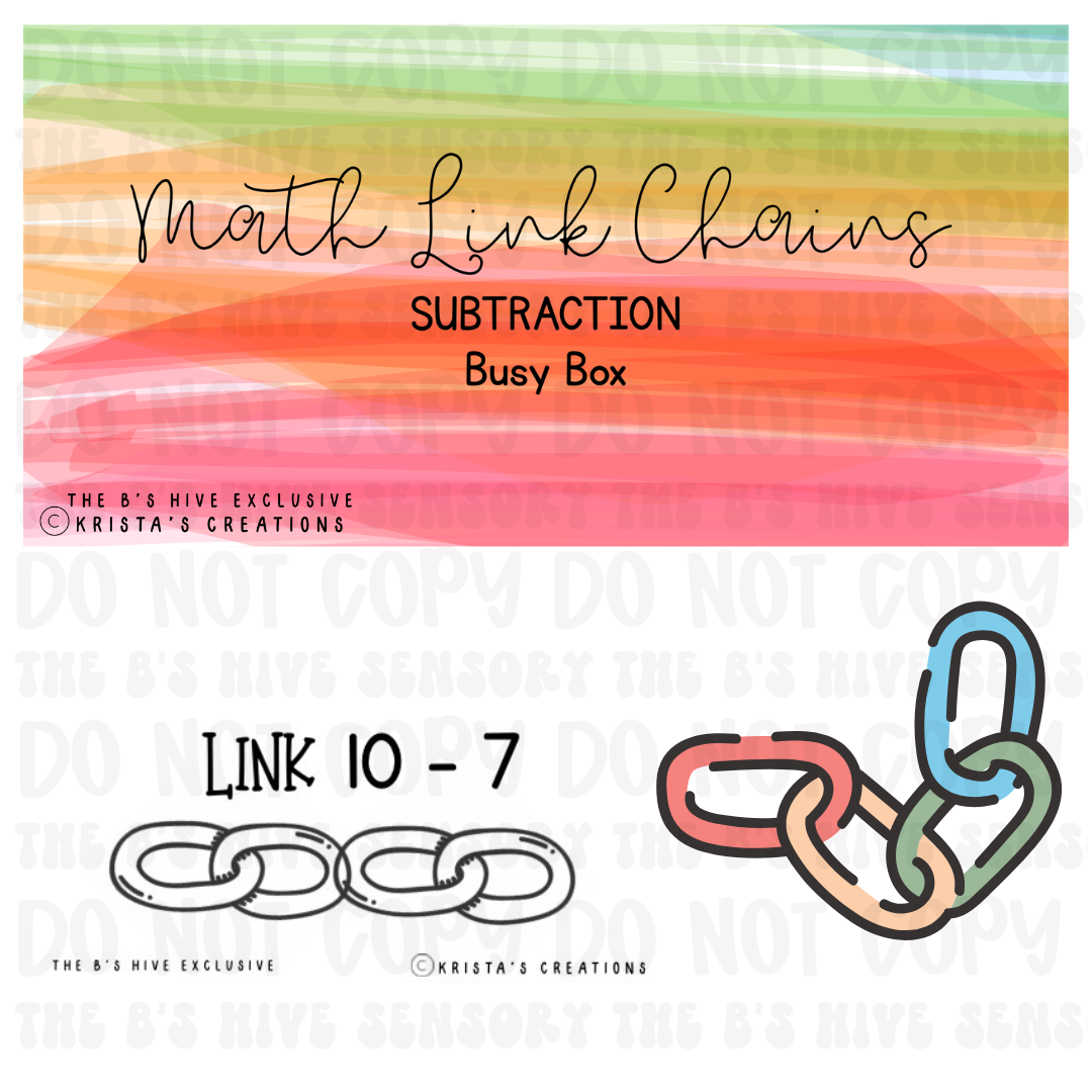 Math Link Chains: Subtraction Task/Busy Box