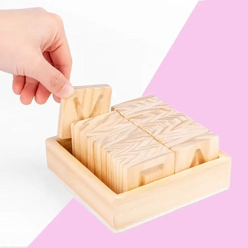 PREORDER: Wooden Alphabet Tracing Tiles – Uppercase & Lowercase Set
